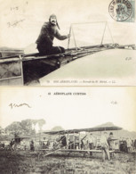 Aeroplane Portrait De Bleriot + Curtiss  2 CARTES - ....-1914: Precursores