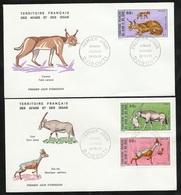 Afars Et Issas FDC 2 Lettres Illustrées  Premier Jour Djibouti Le 28/02/1973  PA N°80 à 82  Animaux Sauvages  TB  - Brieven En Documenten