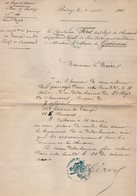 VP14.665 - MILITARIA - PONTIVY 1896 - Lettre De Mr Le Capitaine FERET Du 2 ème Rgt De Chasseurs à Mr Le Maire De GUEMENE - Documents