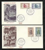 Dahomey FDC 4 Lettres Illustrées  Premier Jour Cotonou 20/2/1961 Série Complète N°159 à 166 Métiers De L'Artisanat TB - Briefe U. Dokumente