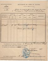 VP14.666  MILITARIA - LORIENT 1896 - Avis - Mouvements De Troupes - Le Sous Intendant Militaire à Mr Le Maire De GUEMENE - Dokumente