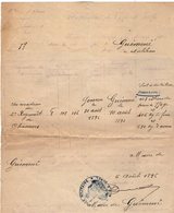 VP14.667 - MILITARIA - BREST 1896 - Avis - Mouvements De Troupes - L' Intendant Militaire à Mr Le Maire De GUEMENE - Documenti