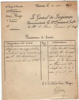 VP14.668 - MILITARIA - VANNES 1896 - Avis - Lettre De Mr Le Chef D'Etat - Major à Mr Le Maire De GUEMENE - Dokumente