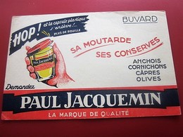 MOUTARDE PAUL JACQUEMIN CONSERVES  - BUVARD Collection Illustré Publicitaire Publicité Alimentaire Moutarde - Mostard