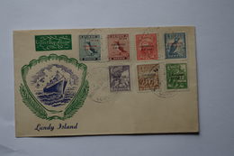 5-060 FDC Lundy Island 1953 Couronnement Coronation Timbre Surchargé By Air Puffin Macareux Moine Lunde - Pingouins & Manchots