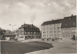 AK Zwönitz Markt HO Hotel Roß Haltestelle Spedition Oswald Lämmel Elterlein Geyer Annaberg Aue Schwarzenberg Lauter DDR - Zwoenitz