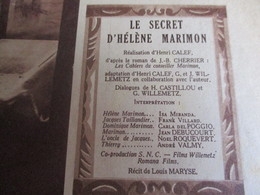 Cinéma/Revue/Mon Film/"Le Secret D'Héléne Marimon"/Isa MIRANDA, Noel ROQUEVERT/SNC/Henri CALEF/MOULOUDJI/1954 CIN97 - Autres & Non Classés