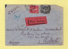 Par Avion Destination Rabat Maroc - 21-9-1929 - Nice - Type Semeuse - 1960-.... Brieven & Documenten