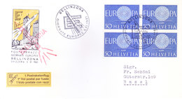 SWITZERLAND : FIRST ROCKET FLIGHT COVER  05-11-1961, BALLINZONA : SPECIAL LABEL AND MARKING - Brieven En Documenten