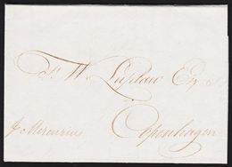 1842. Shipletter To Copenhagen. Sent From Oporto 9 June 1842 With Ship: Mercurius. An... () - JF302123 - ...-1853 Prephilately