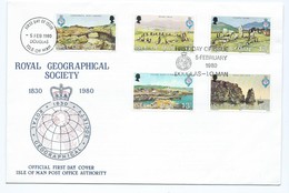 3106 First Day Issue Isle Of Man 1980 Royal Geographical Society DOUGLAS Ile De Man - Man (Ile De)