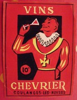 Maquette Gouache D'une étiquette De Vin. Vins Chevrier. Coulanges-les-Nevers. Dejoie Vers 1960 - Alcools