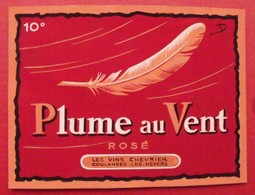 Maquette Gouache D'une étiquette De Vin. Plume Au Vent. Vins Chevrier Coulanges-les-Nevers. Dejoie Vers 1960 - Alkohol