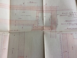 Plan D' Architecte :  Entrepôts à Charenton, 72x43 Cm (1ère Moitié Du Siècle Dernier) - Architecture