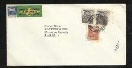 Lettre Avion Avec Vignette Rio De Janeiro DF Le 20/05/1954 Pour Paris Les N° 465 Et 468 X 2  B/TB - Covers & Documents