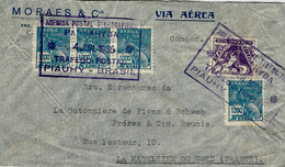 1936- Lettre CONDOR Affr. 4200 Reis Oblit. Agencia Postale Parnahyba   Pour La France - Posta Aerea (società Private)