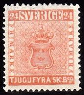 1855. Skilling Banco. TJUGUFYRA (= 24) SKILL. Bco. Orange Red. Reprint. (1885). Only ... (Michel ND 5 IV) - JF100757 - Unused Stamps