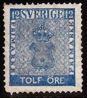 1858. Coat Of Arms 12 öre Blue. (Michel 9a) - JF100766 - Unused Stamps
