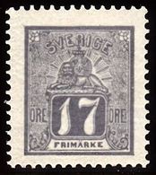 1862 - 1869. Lying Lion. 17 öre Gray. Reprint 1885. Only 2000 Issued. LUX. (Michel ND 15b) - JF100771 - Ongebruikt