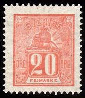 1862 - 1869. Lying Lion. 20 öre Vermilion. Reprint 1885. Only 2000 Issued. LUX. (Michel ND 16b) - JF100772 - Ungebraucht