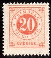 1877. Circle Type. Perf. 13. 20 øre Vermilion. (Michel 22Ba) - JF100798 - Unused Stamps