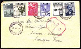 1943. NORWEGIAN ARMY FIELDPOST OFFICE 17 MAY. 10 - 60 øre And Red PASSED P 94. Letter... (Michel 278-283) - JF101520 - Briefe U. Dokumente