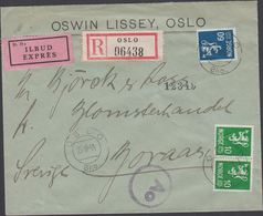 1944. Ao. Censor (Riemer O-31). OSLO Bko. 25.10-44 To Sverige. 2 X 10 ØRE + 60 ØRE. R... (MICHEL 220 + 230) - JF310320 - Lettres & Documents