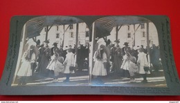 PHOTO STEREO PRINCE OLAF AND HIS MOTHER TRONDHJEM NORWAY - Stereoscopic