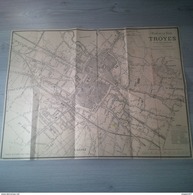 CARTE PLAN DE LA VILLE DE TROYES PAR LOUIS DERNY SOUS CHEF DE BUREAU AUX CHEMINS DE FER DE L EST - Carte Geographique