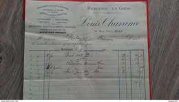 FACTURE MERCERIE EN GROS CHAUSSONS DRAPES ET FOURRES LOUIS CHAVANCE AUXERRE COURSON 9 DECEMBRE 1899 - Andere & Zonder Classificatie