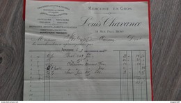 FACTURE MERCERIE EN GROS CHAUSSONS DRAPES ET FOURRES LOUIS CHAVANCE AUXERRE COURSON 9 DECEMBRE 1899 - Autres & Non Classés