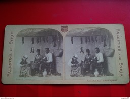 PHOTO STEREO PALESTINE AND SYRIA ECHOPPE DE CORDONNIER ARABES - Stereoscopic