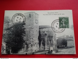 MOUCHAN VUE D ENSEMBLE DE L EGLISE DU XI SIECLE CACHET CONGRES MONDIAL PUBLICITE PARIS 1937 - Commemorative Postmarks