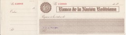 TALON - BILLETE DE BOLIVIA DEL BANCO DE LA NACION BOLIVIANA NUMERADO (MUY RARO) - Bolivien