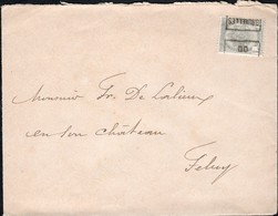 Lettre Affranchie Avec Un Préoblitéré Envoyée De Bruxelles Vers Feluy En 1900 - Rollo De Sellos 1894-99