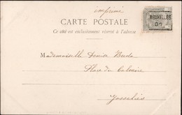 Carte Illustrée Affranchie Avec Un Préoblitéré Envoyée De Bruxelles Vers Gosselies En 1901 - Roller Precancels 1894-99