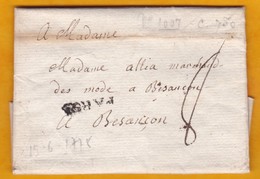 1773 - Marque Postale Linéaire De PARIS, France Vers Besançon, Doubs - Taxe 8 - Modes - Règne De Louis XV - 1701-1800: Vorläufer XVIII