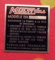 Plaque Métal Publicitaire MultiVal. Farvalube Française. Cachan. Autocollant. Vers 1970 - Sonstige & Ohne Zuordnung