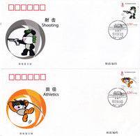 CHINA 2007-22 Beijing 2008 Olympic Sport 2 Mascot Fuwa  Diving STAMPS FDC - Immersione