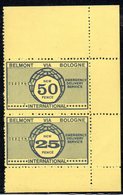 GREAT BRITAIN GB 1971 POSTAL STRIKE MAIL OSBORNE'S BELMONT VIA BOLOGNE FRANCE 25p 50p NAVY YELLOW RHT TOP CORNER MARGIN - Werbemarken, Vignetten