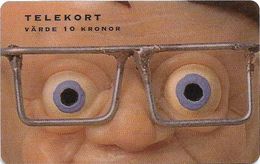 Sweden - Tele2 - Marabou #3 Glasses Face, Exp. 30.06.1997, 10kr, 15.500ex, Remote Mem. Used - Suecia