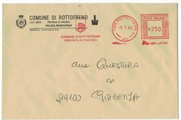 AP46   Italia,Italy Red Meter / Freistempel / Ema 1992 Comune Di Rottofreno (Piacenza) - Machine Stamps (ATM)