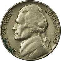 Monnaie, États-Unis, Jefferson Nickel, 5 Cents, 1959, U.S. Mint, Philadelphie - 1938-…: Jefferson