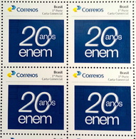 Brazil Personalized Stamp PB Enem 20 Years Education Block Of 4 - Neufs