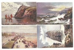 FOUR ART DRAWN POSTCARDS OF THE ISLE OF WIGHT ALL 4 ARE TUCK POSTCARDS - Autres & Non Classés