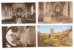 FOUR POSTCARDS OF THE ISLE OF WIGHT ALL 4 ARE CHURCHES ON THE ISLAND - Otros & Sin Clasificación