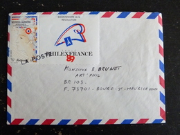 LETTRE NOUVELLE CALEDONIE AVEC YT PA 262 ET VIGNETTE - GRIFFE LINEAIRE LA POSTE - BICENTENAIRE REVOLUTION FRANCAISE - Storia Postale