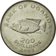 Monnaie, Uganda, 200 Shillings, 2008, TB+, Nickel Plated Steel, KM:68a - Uganda