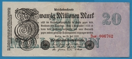 DEUTSCHES REICH 20 Millionen Mark  25.07.1923 Serial# No 3AF.006762 KM# 97b - 20 Miljoen Mark