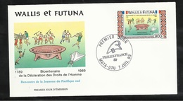 W. Et F. Lettre Illustrée Premier Jour Mata-Utu 07/07/1989  P.A. N° 166 Bicentenaire Déclaration Droits De L'Homme    TB - Rivoluzione Francese